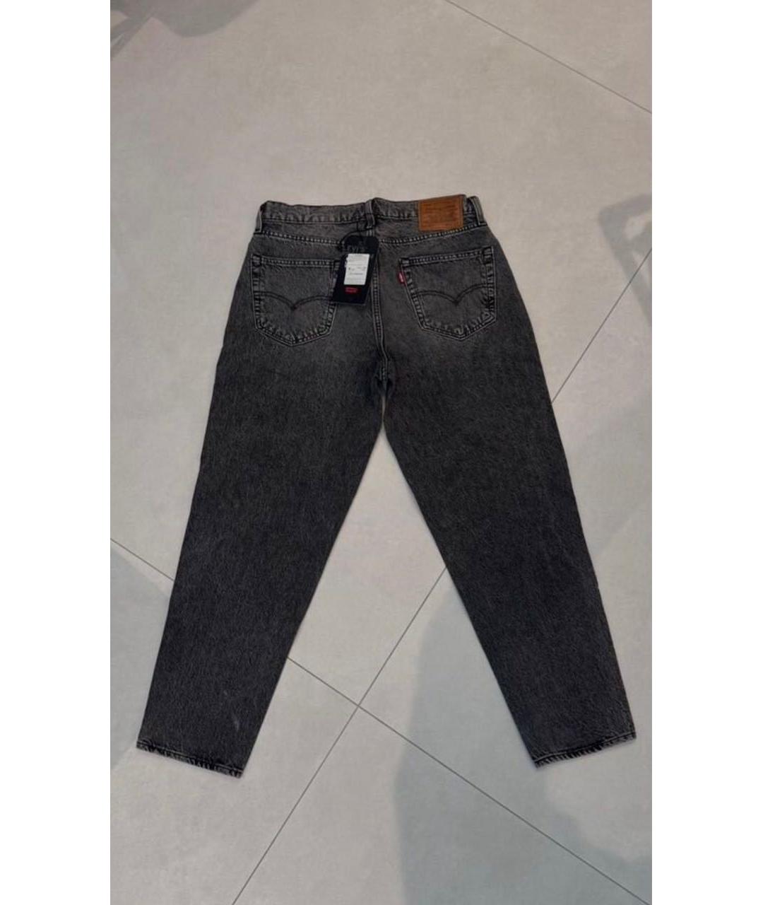 LEVI'S Черные хлопковые прямые джинсы, фото 2