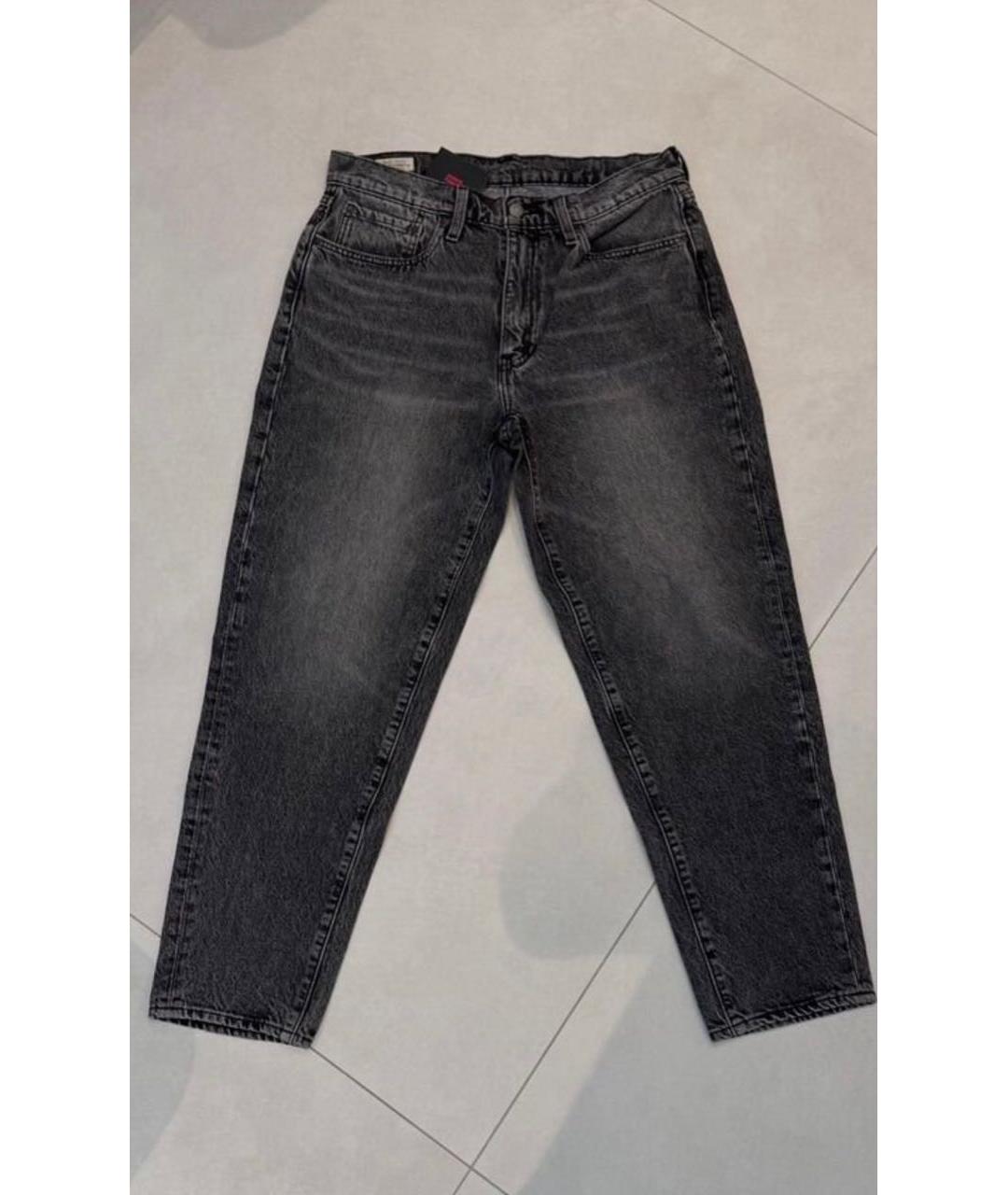 LEVI'S Черные хлопковые прямые джинсы, фото 4