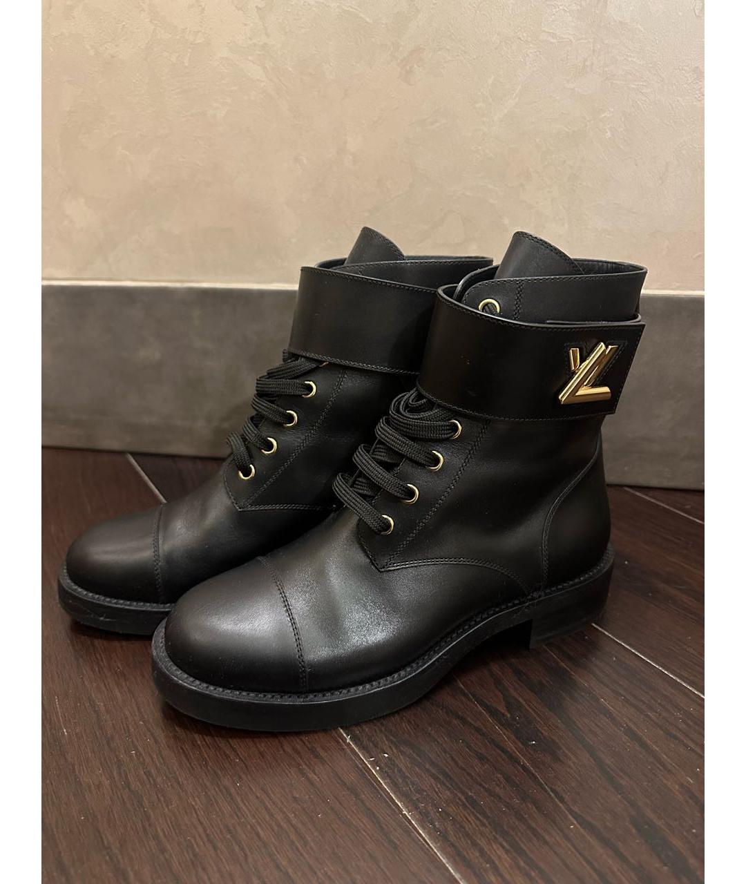 LOUIS VUITTON Черные кожаные ботинки, фото 2