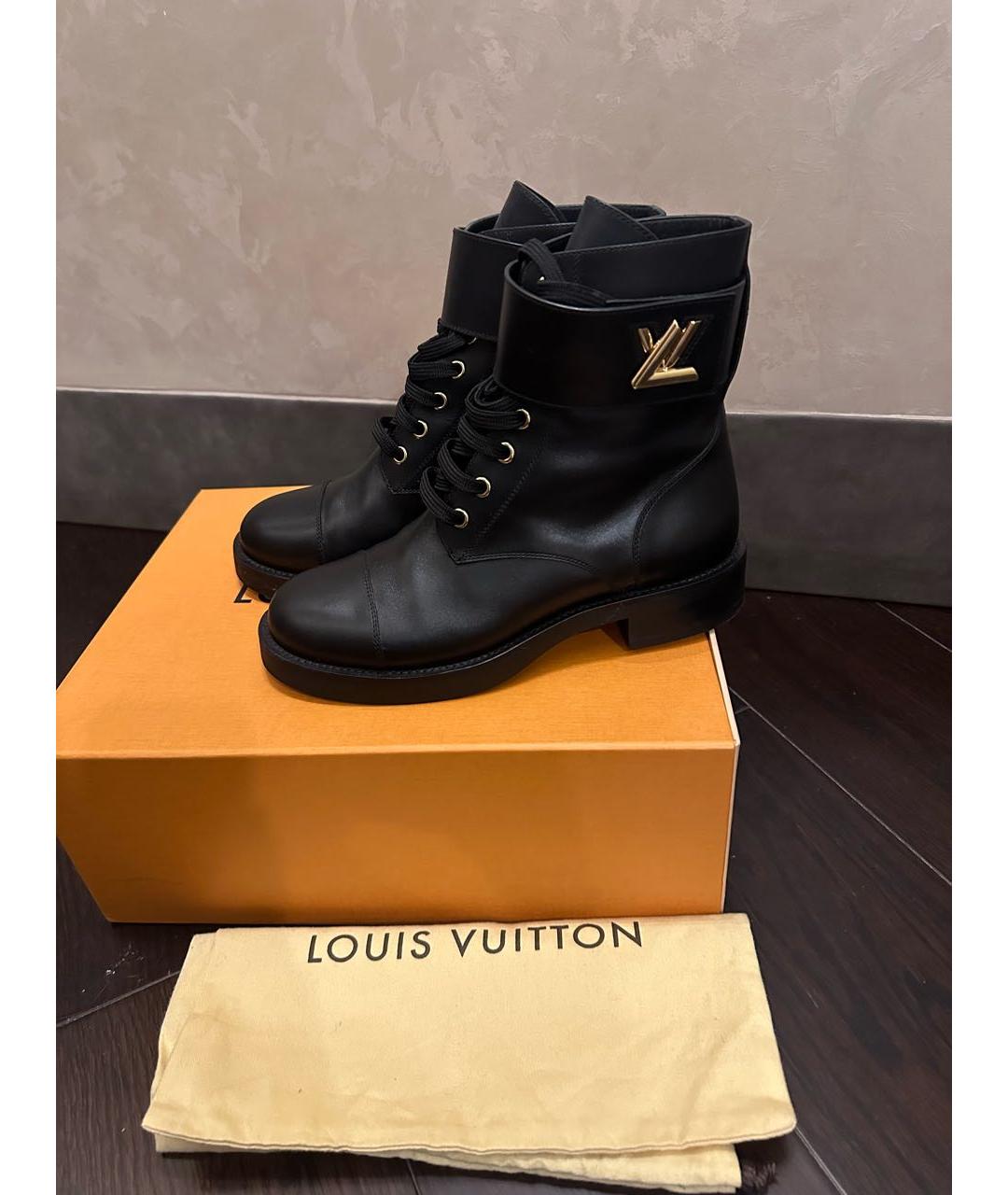 LOUIS VUITTON Черные кожаные ботинки, фото 4