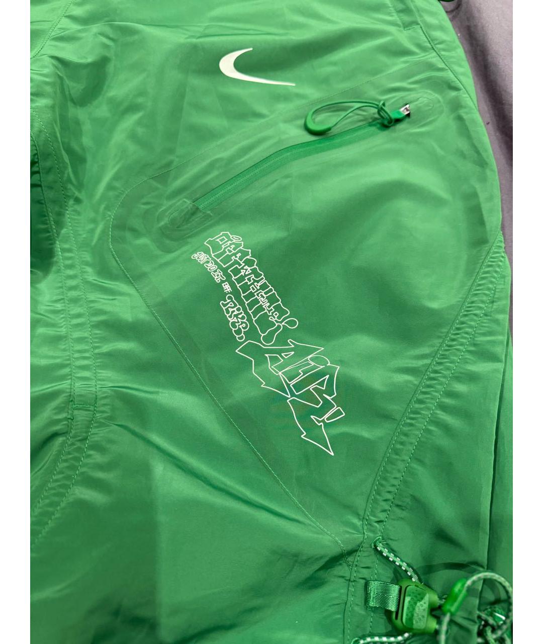 NIKE X OFF-WHITE Зеленые полиэстеровые повседневные брюки, фото 4
