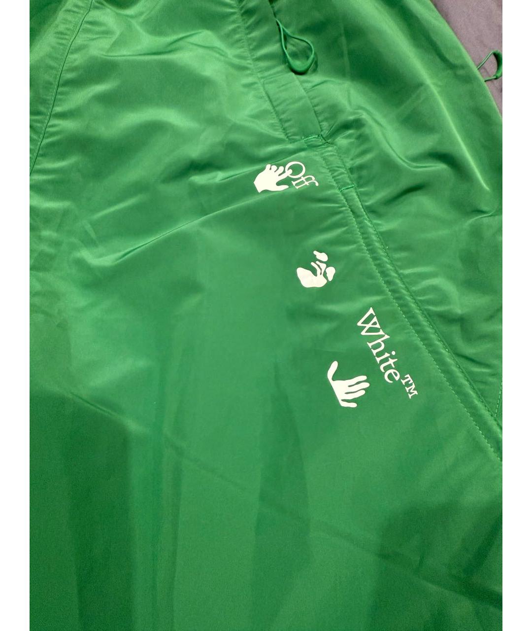 NIKE X OFF-WHITE Зеленые полиэстеровые повседневные брюки, фото 7