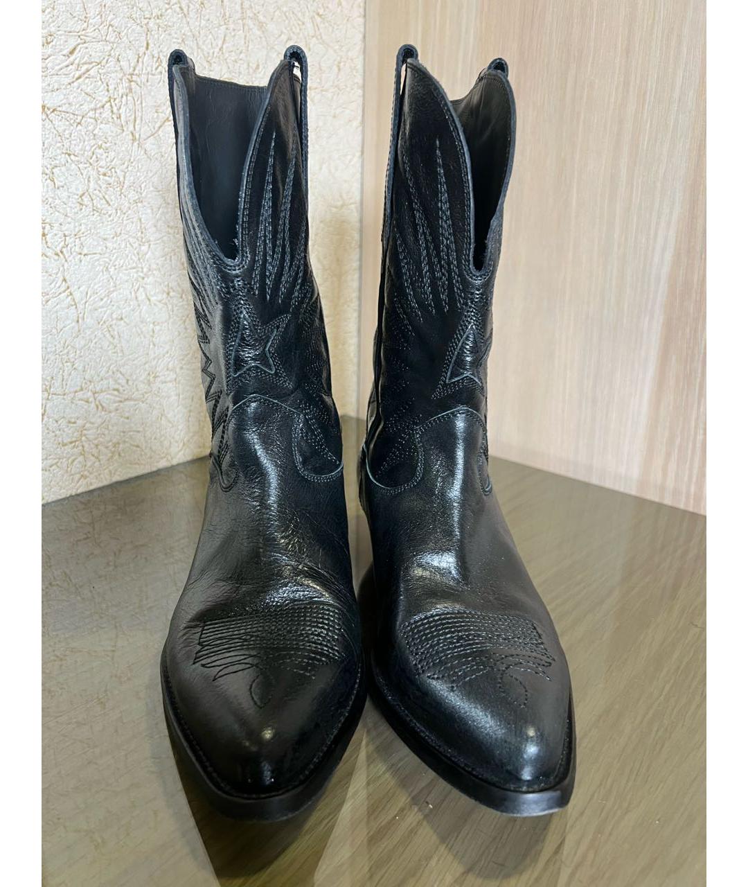 GOLDEN GOOSE DELUXE BRAND Черные кожаные сапоги, фото 2