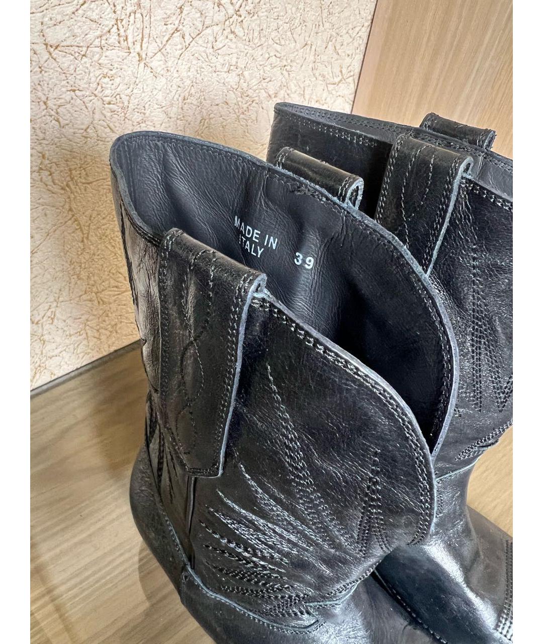 GOLDEN GOOSE DELUXE BRAND Черные кожаные сапоги, фото 8