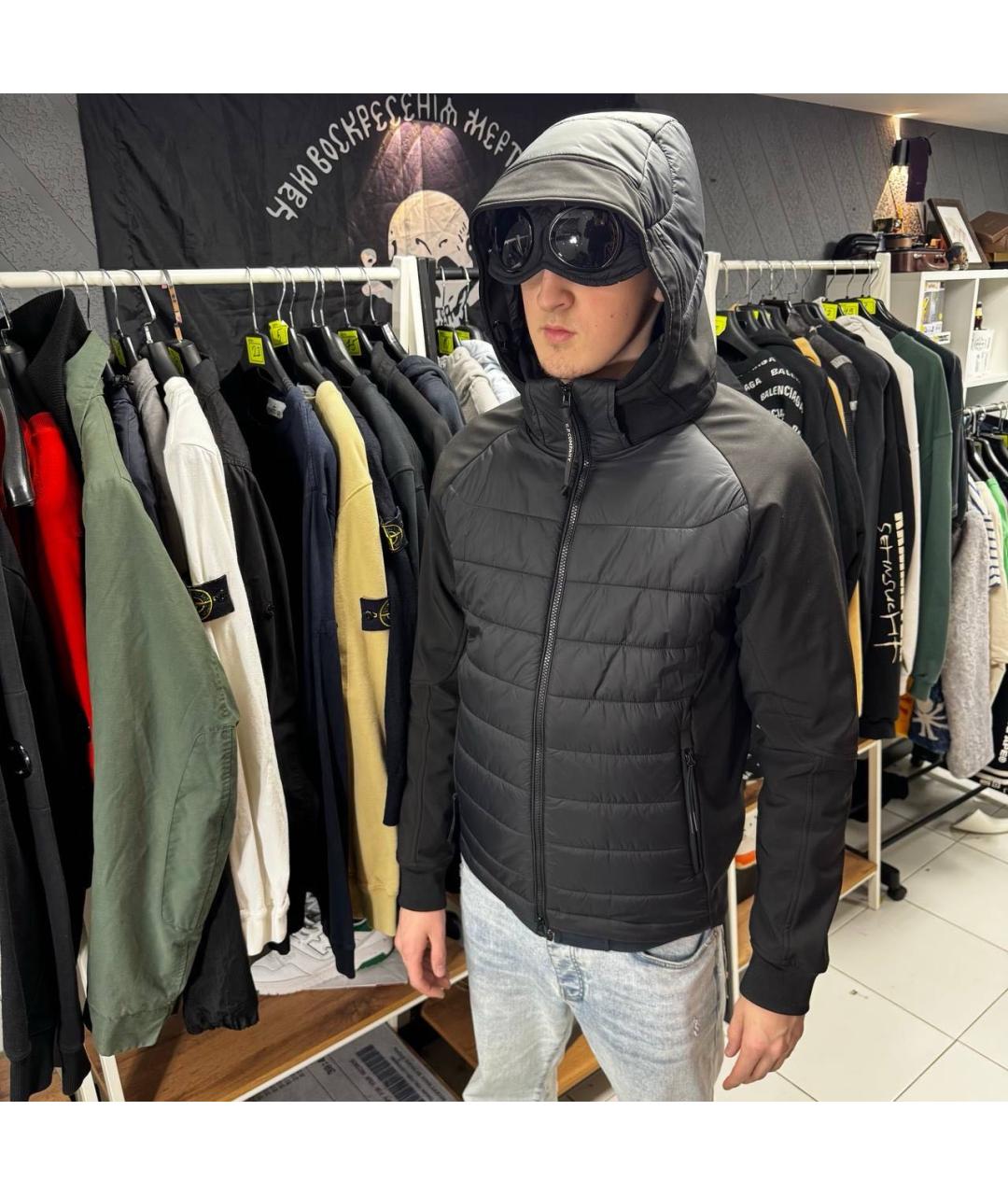 CP COMPANY Черная полиэстеровая куртка, фото 4