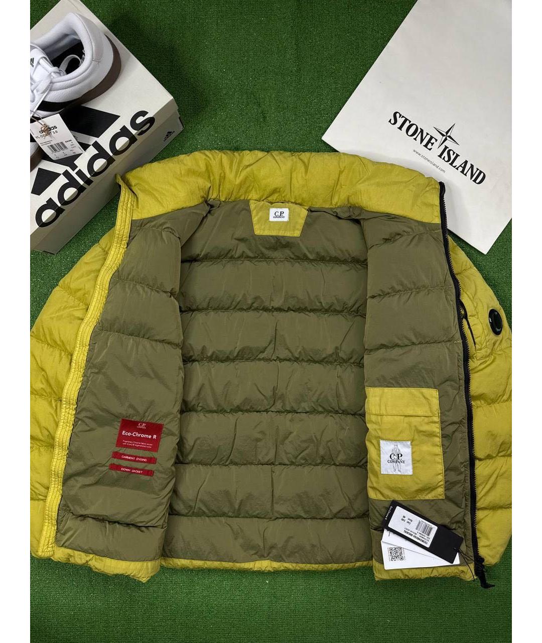 CP COMPANY Желтый полиамидовый пуховик, фото 7