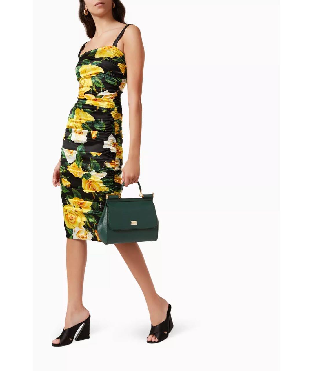 DOLCE&GABBANA Зеленая кожаная сумка через плечо, фото 5