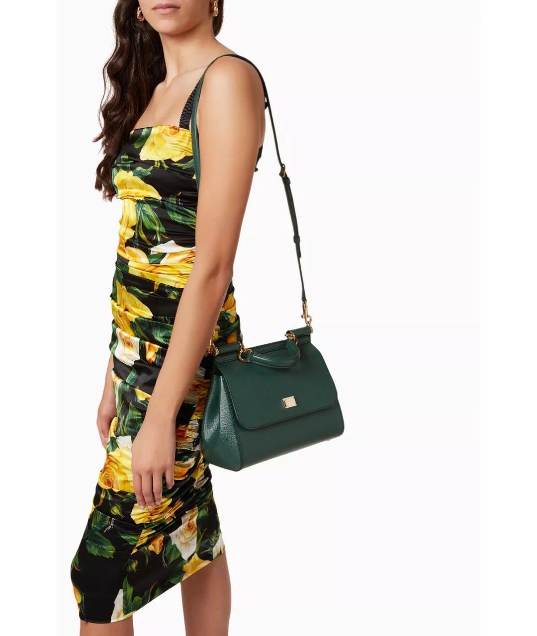 DOLCE&GABBANA Зеленая кожаная сумка через плечо, фото 4