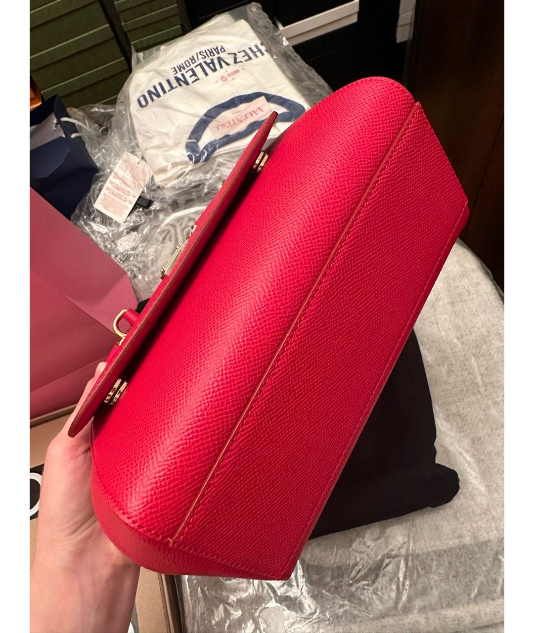 DOLCE&GABBANA Красная кожаная сумка с короткими ручками, фото 5