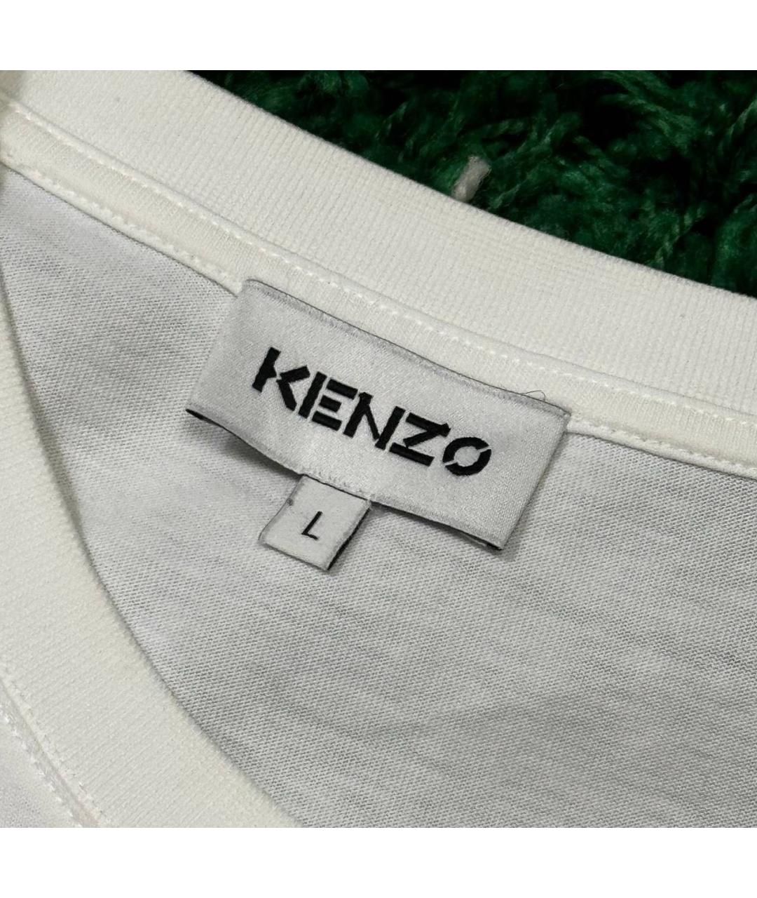 KENZO Белая хлопковая футболка, фото 3