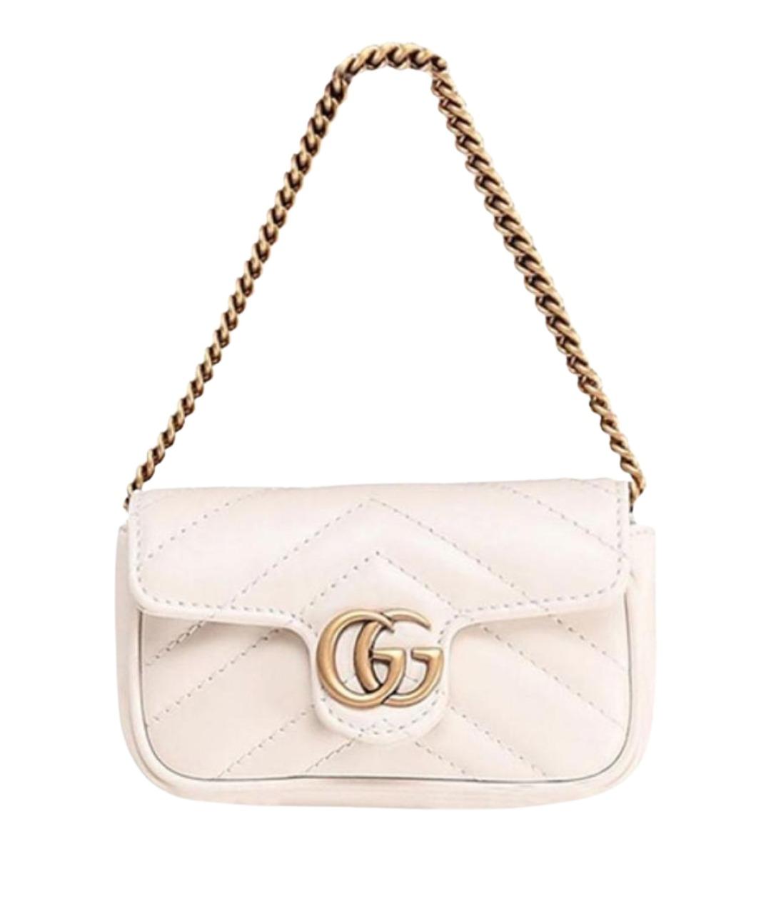 GUCCI Белая кожаная сумка через плечо, фото 1