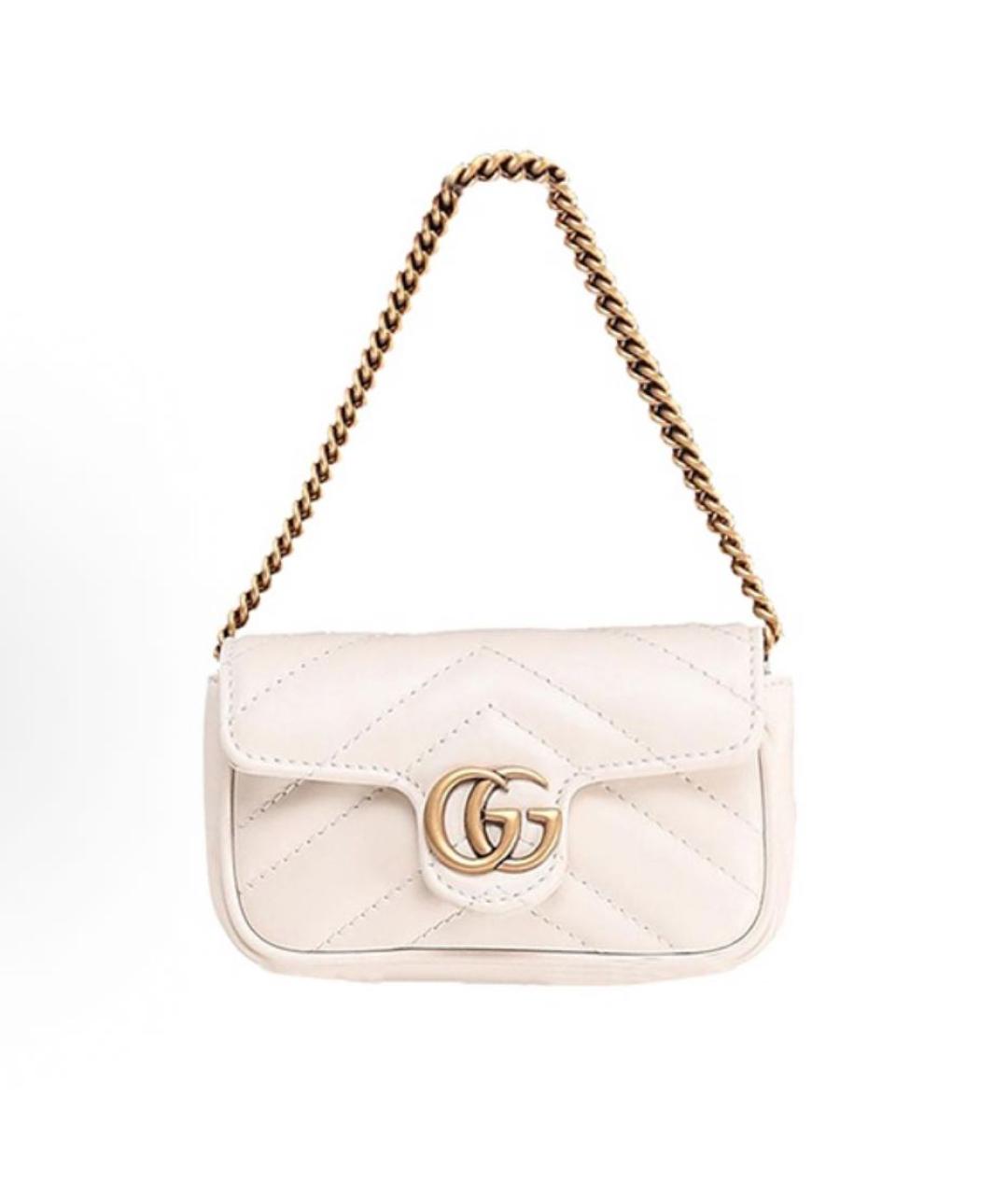 GUCCI Белая кожаная сумка через плечо, фото 3