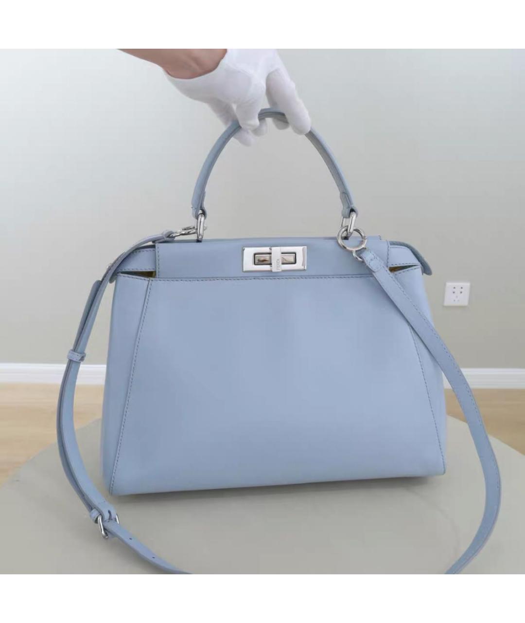 FENDI Голубая кожаная сумка через плечо, фото 2