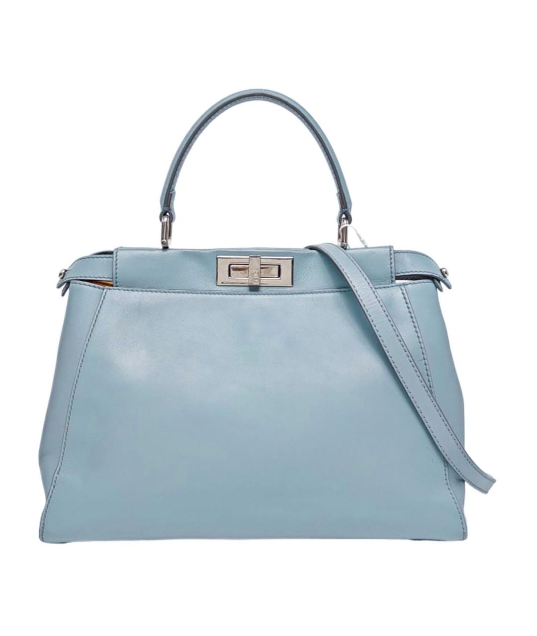 FENDI Голубая кожаная сумка через плечо, фото 1