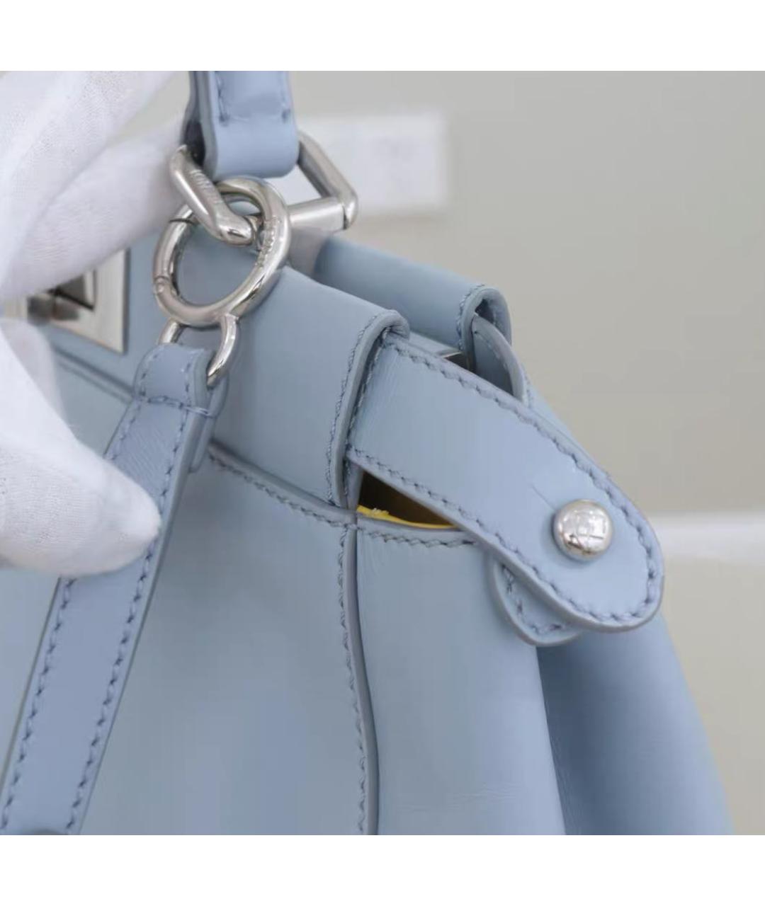 FENDI Голубая кожаная сумка через плечо, фото 4