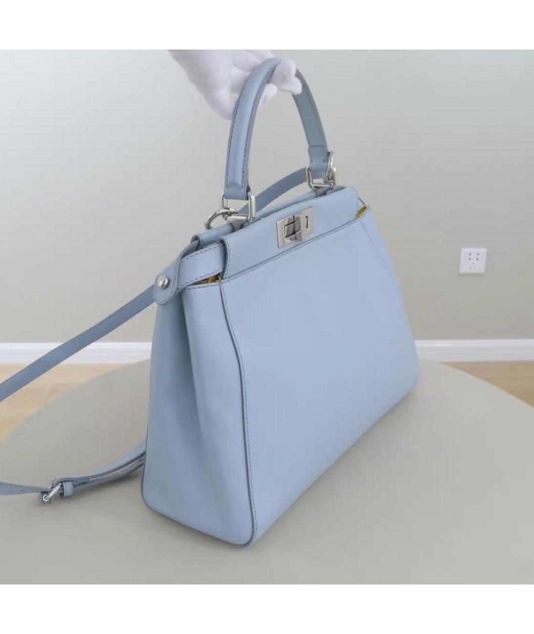 FENDI Голубая кожаная сумка через плечо, фото 3