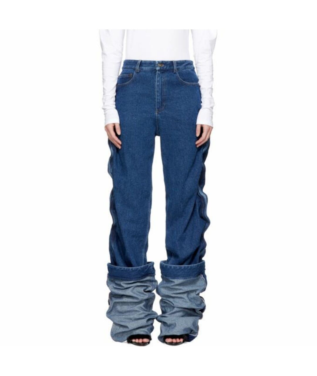 Y/PROJECT Синие прямые джинсы, фото 6