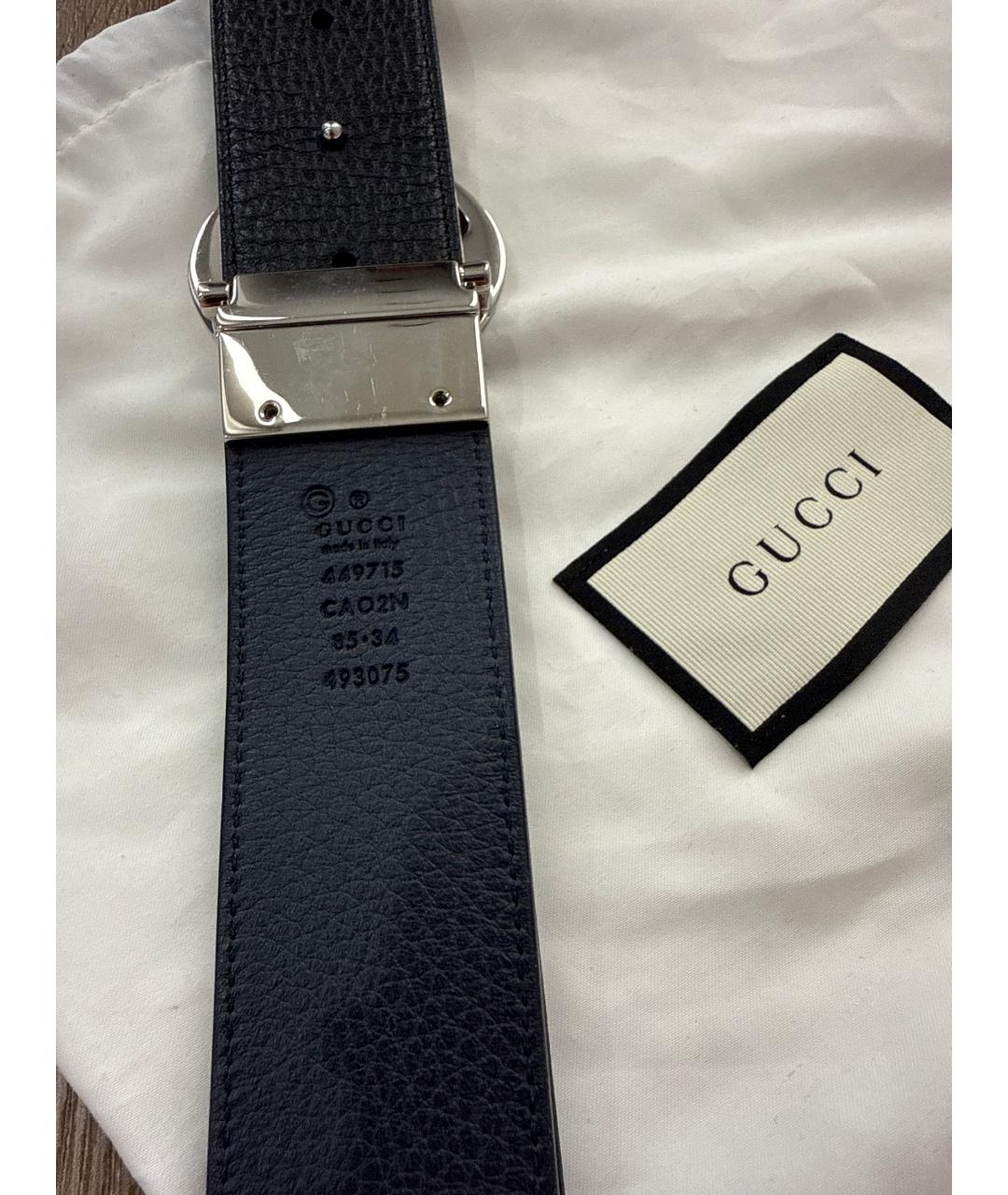 GUCCI Черный кожаный ремень, фото 3