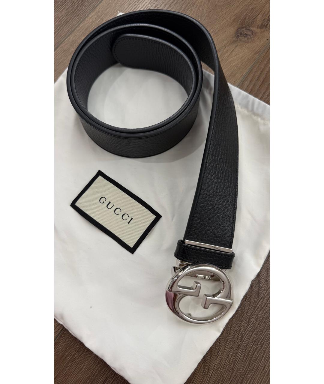 GUCCI Черный кожаный ремень, фото 4