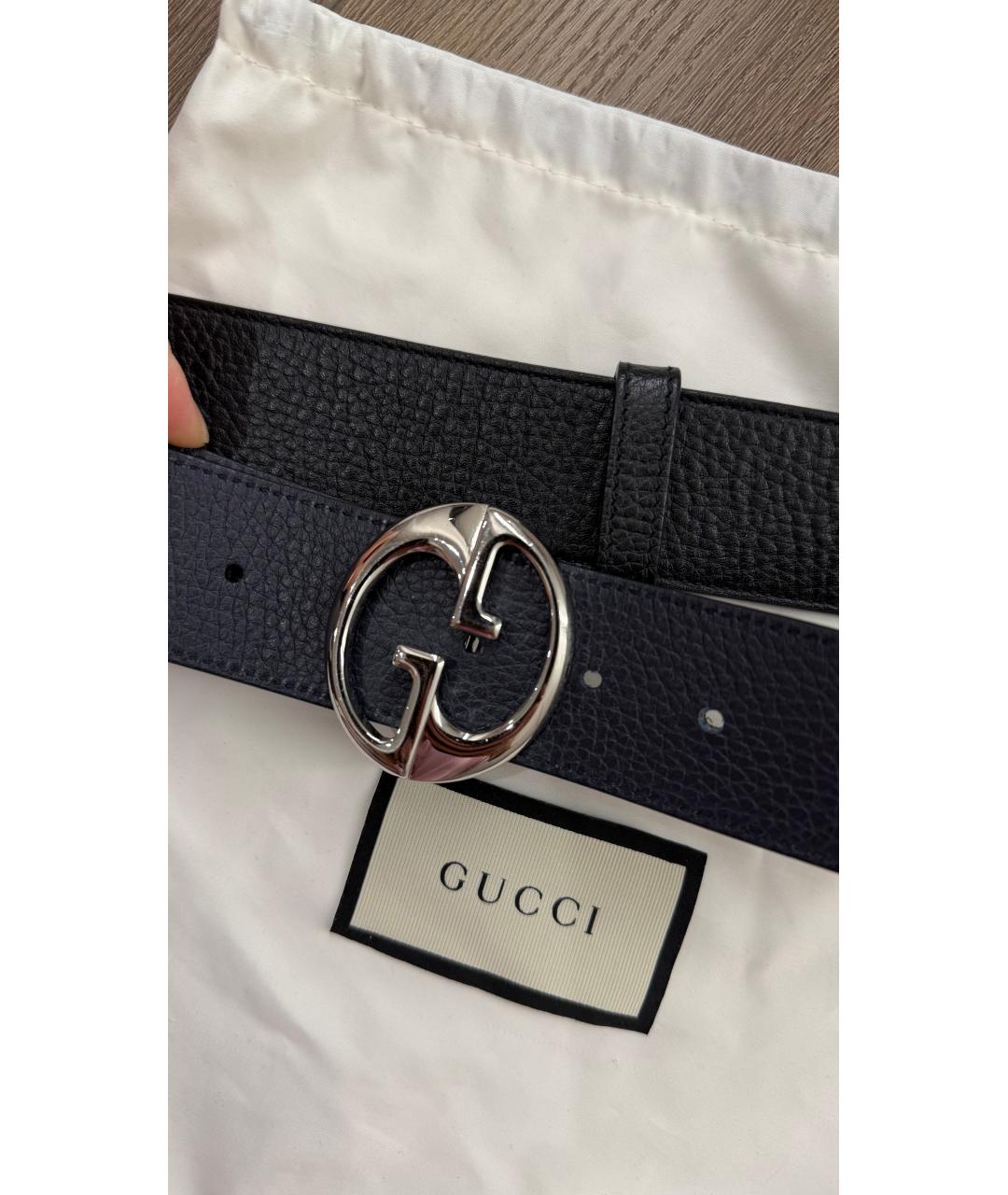 GUCCI Черный кожаный ремень, фото 2