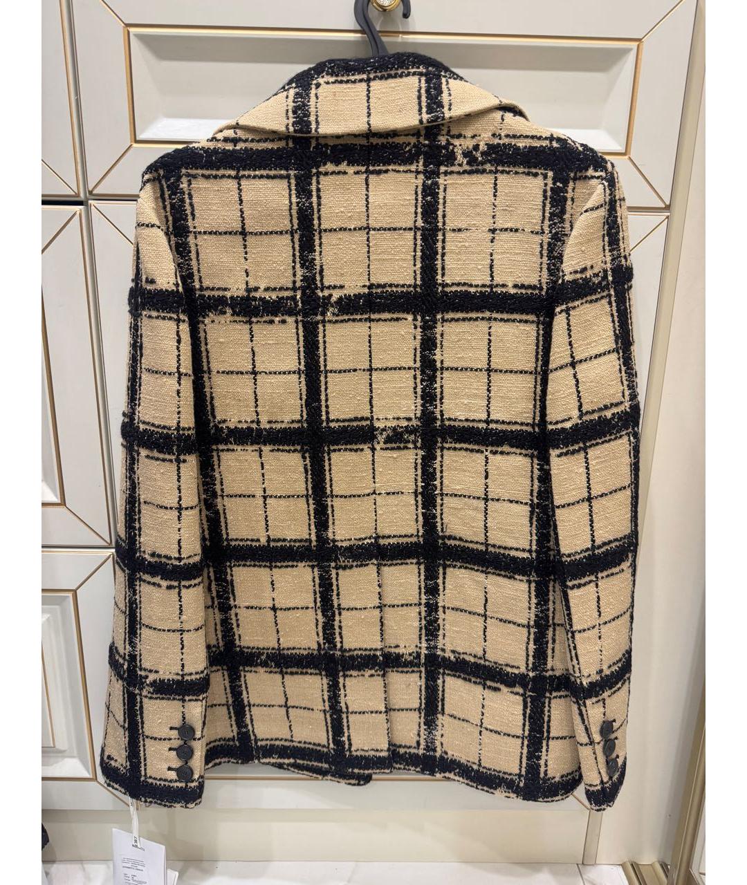 CHRISTIAN DIOR Бежевое твидовое пальто, фото 2