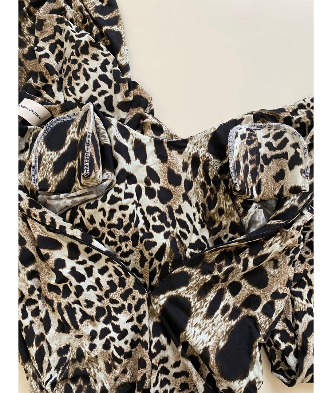 ALEXANDRE VAUTHIER Коричневое вискозное коктейльное платье, фото 8