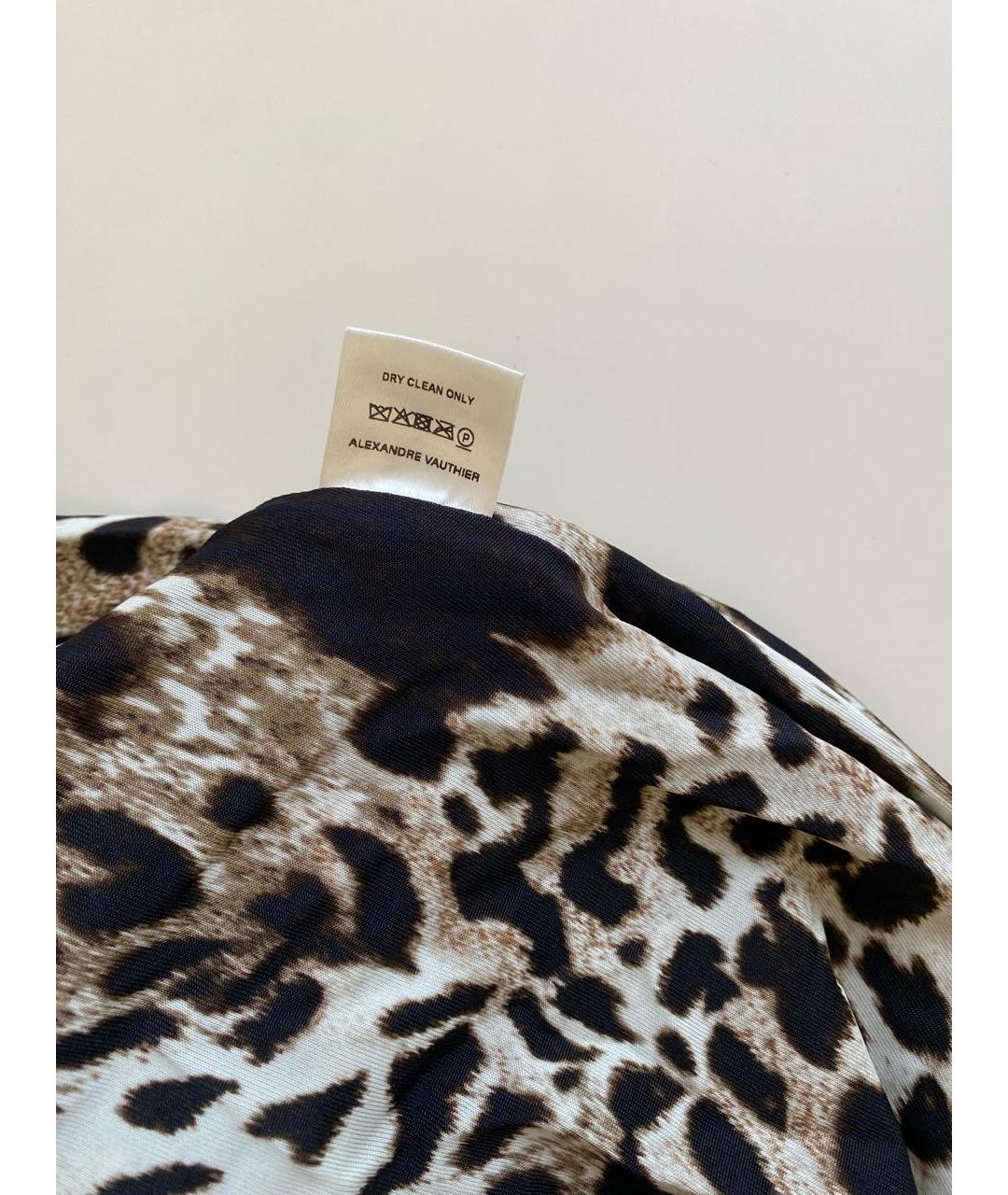ALEXANDRE VAUTHIER Коричневое вискозное коктейльное платье, фото 7