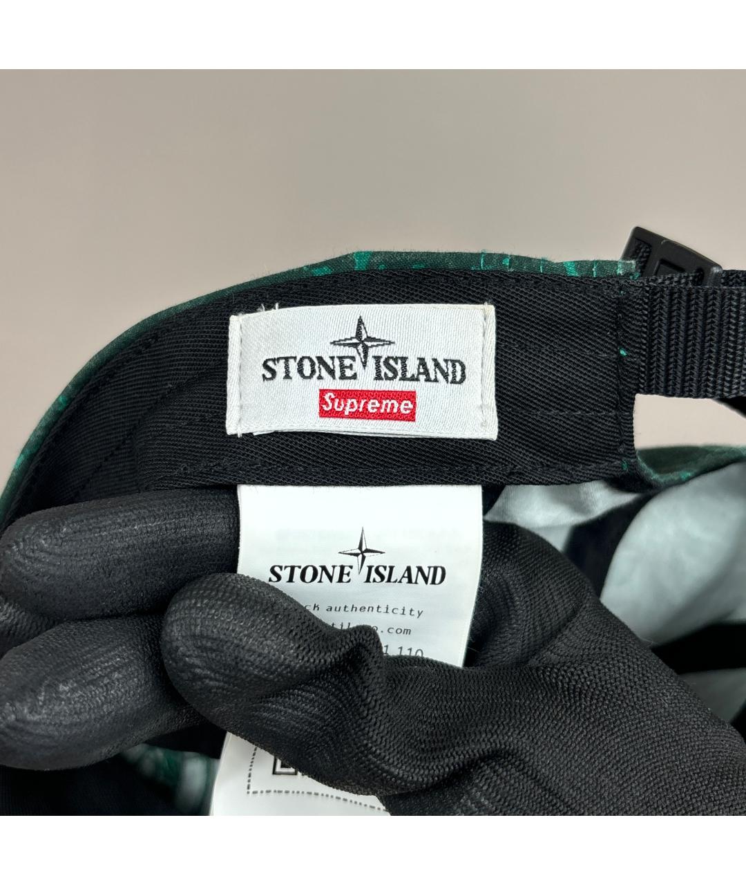 STONE ISLAND Зеленая хлопковая кепка/бейсболка, фото 3
