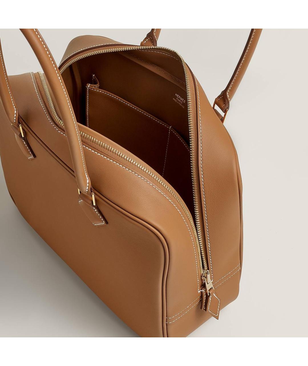 HERMES Коричневая кожаная сумка тоут, фото 3