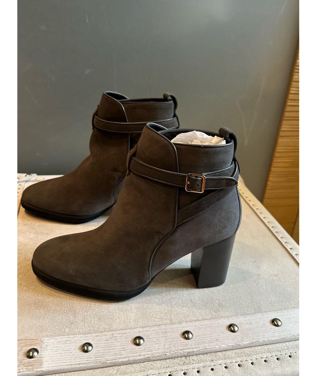 BALLY Антрацитовые замшевые ботильоны, фото 6