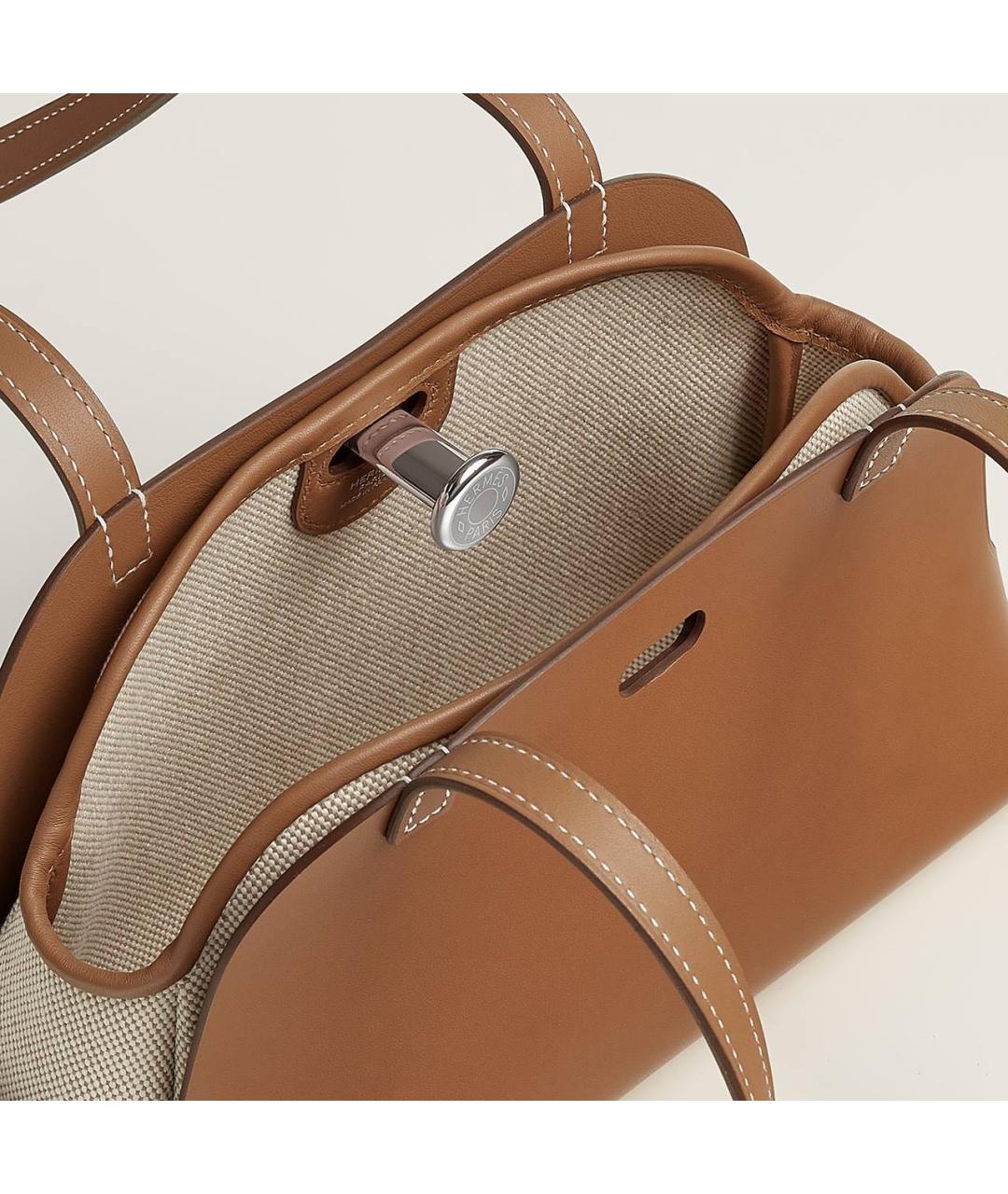 HERMES Коричневая кожаная сумка тоут, фото 3