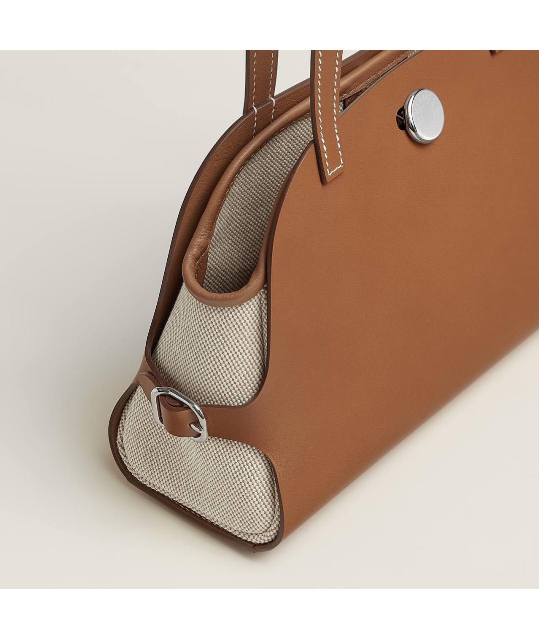 HERMES Коричневая кожаная сумка тоут, фото 4