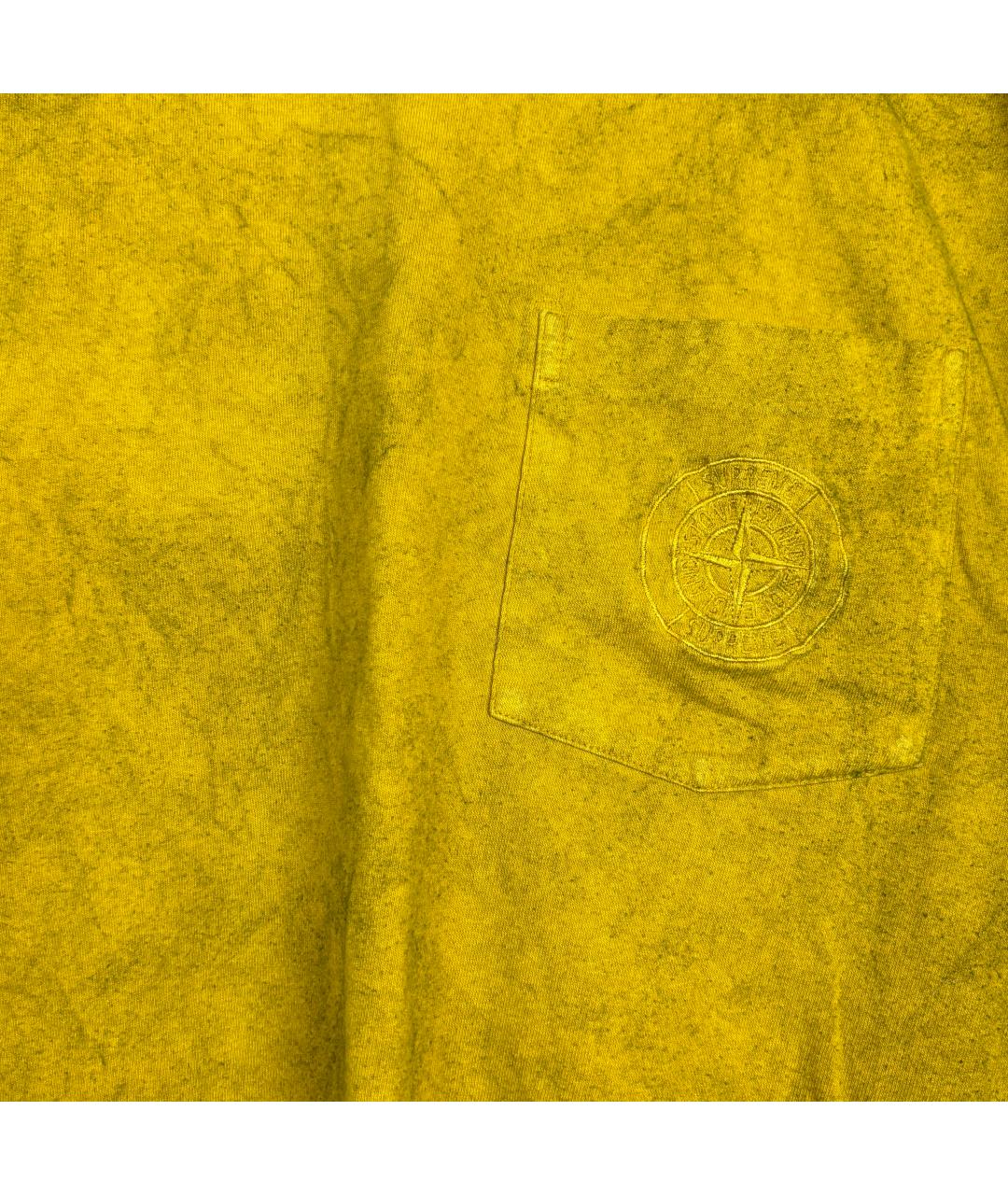 STONE ISLAND Горчичная хлопковая футболка, фото 5