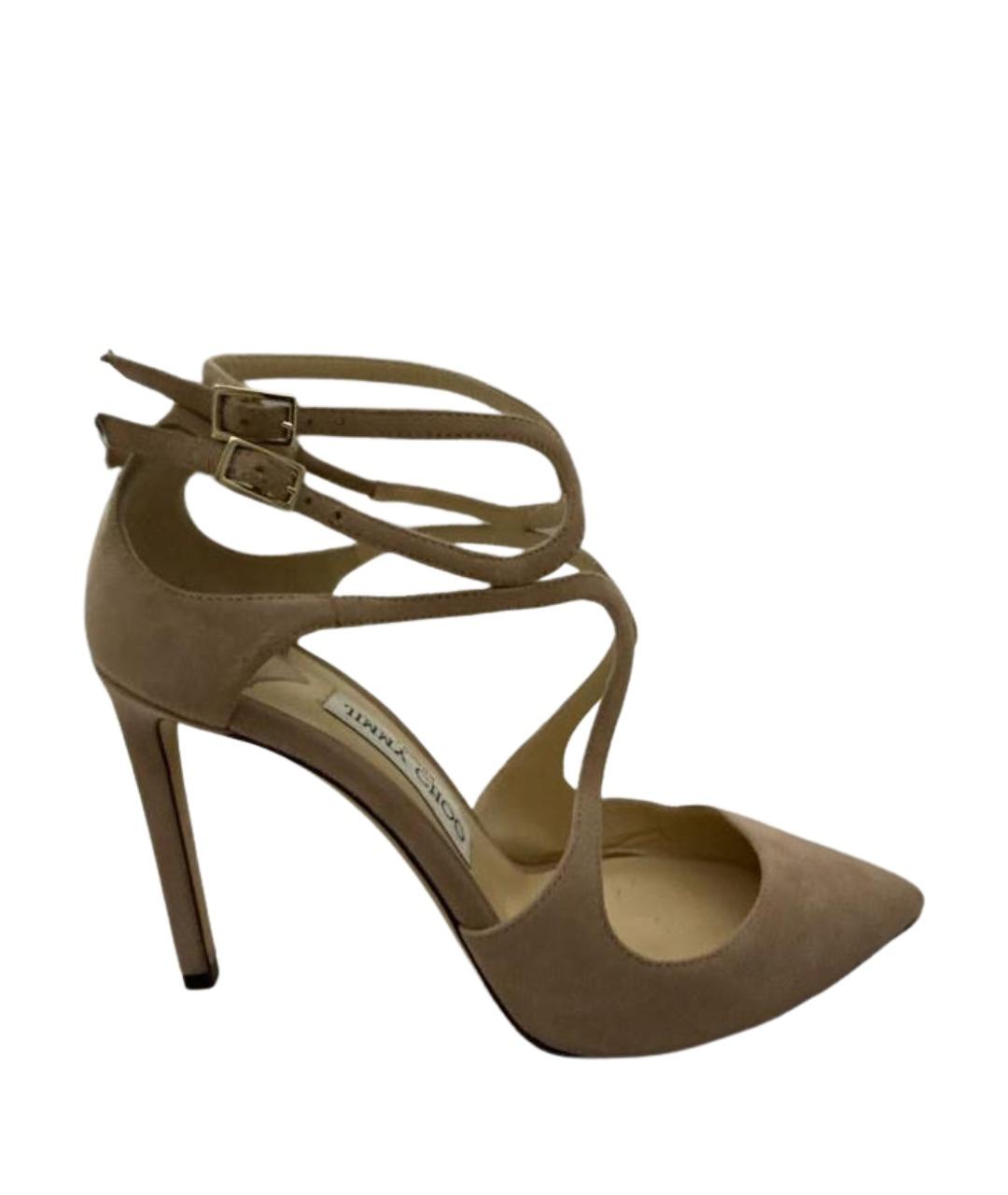 JIMMY CHOO Бежевые замшевые туфли, фото 1