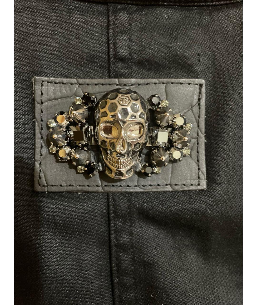 PHILIPP PLEIN Черный хлопко-эластановый жакет/пиджак, фото 4