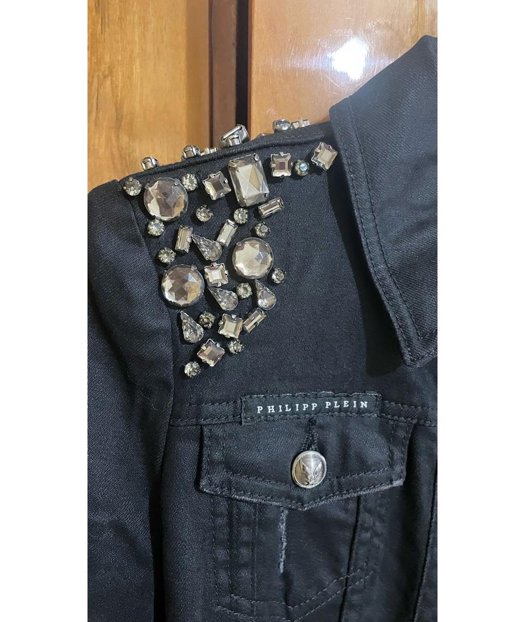 PHILIPP PLEIN Черный хлопко-эластановый жакет/пиджак, фото 6