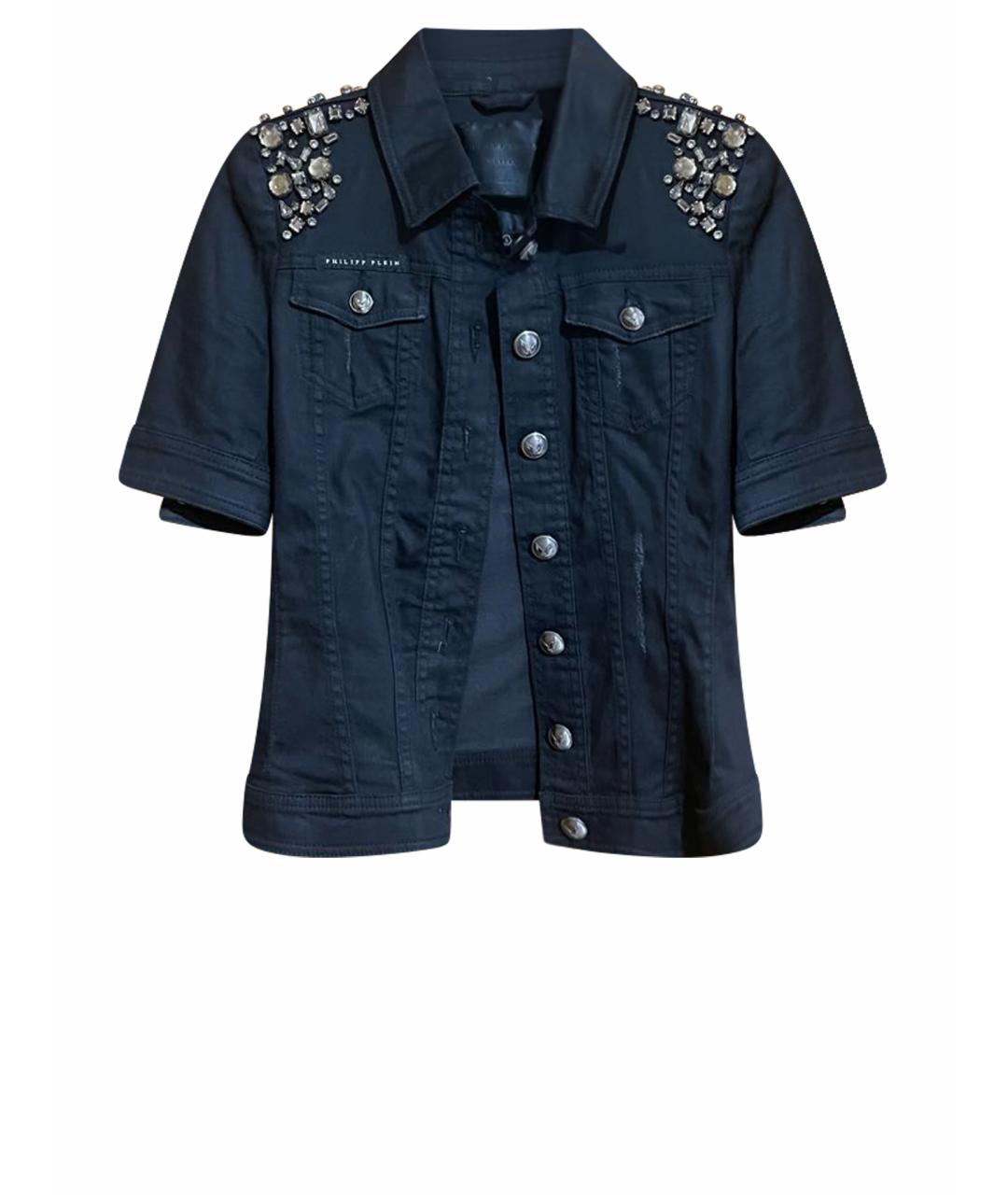 PHILIPP PLEIN Черный хлопко-эластановый жакет/пиджак, фото 1