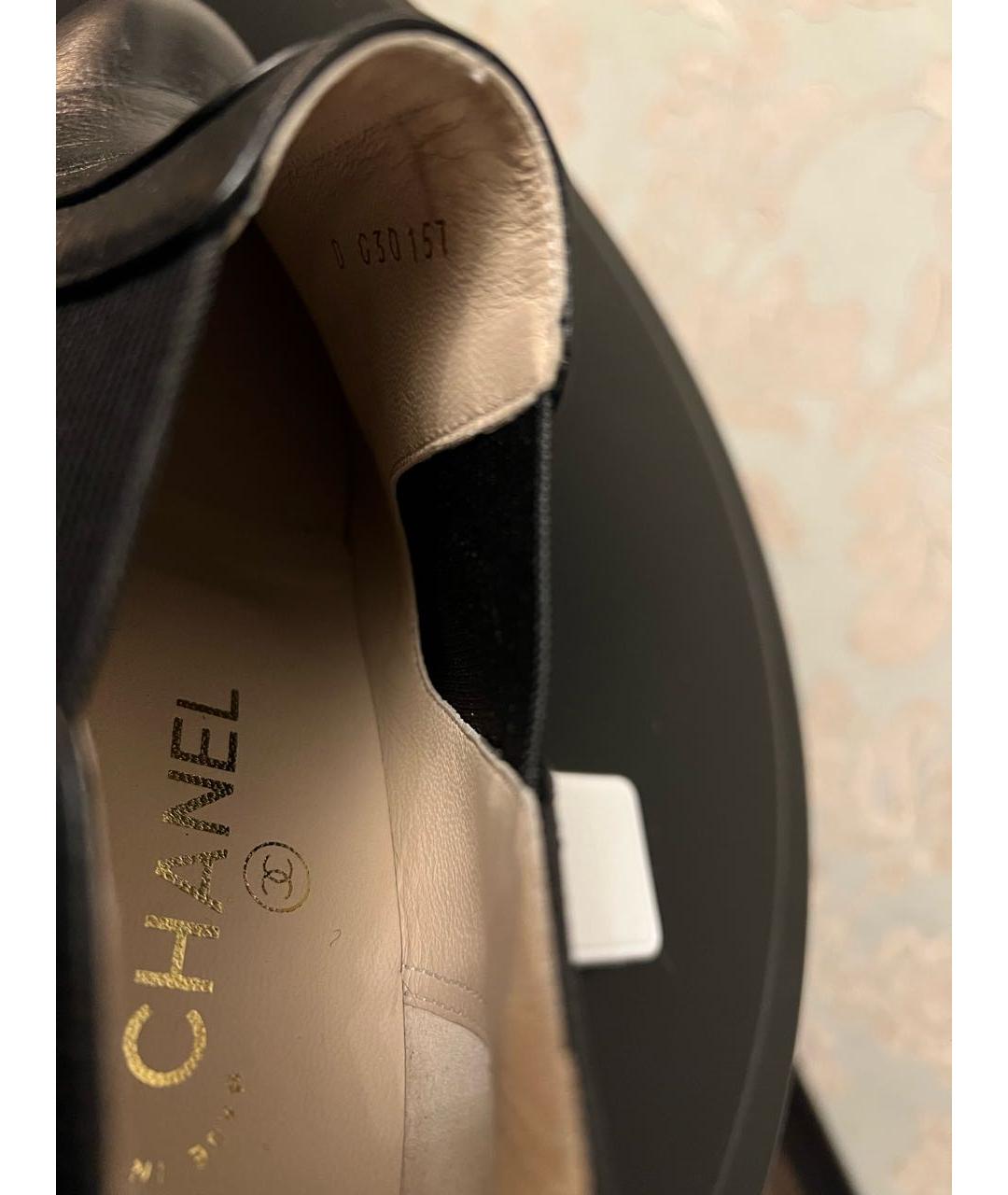 CHANEL Черные кожаные ботильоны, фото 6