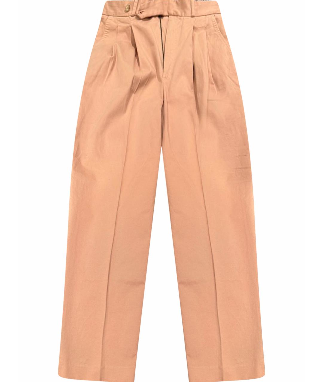 POLO RALPH LAUREN Розовые хлопко-эластановые прямые брюки, фото 1