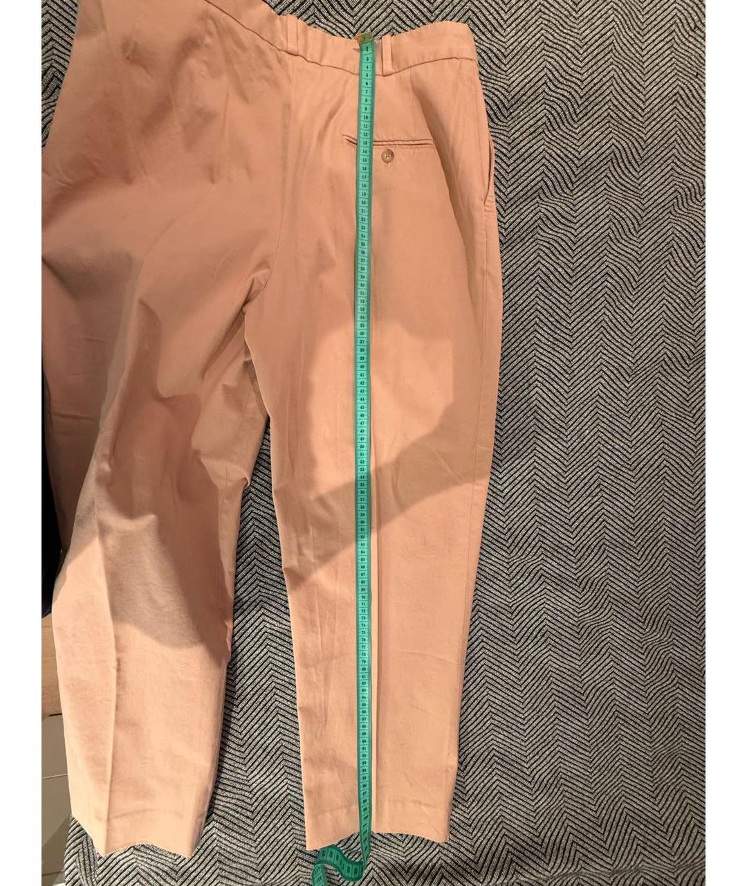 POLO RALPH LAUREN Розовые хлопко-эластановые прямые брюки, фото 4
