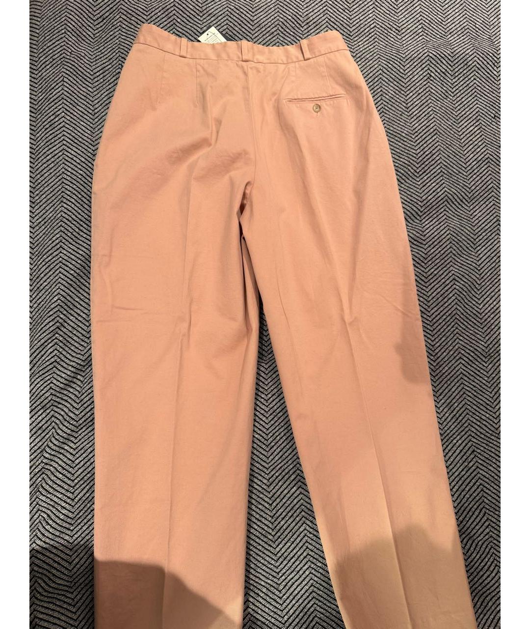 POLO RALPH LAUREN Розовые хлопко-эластановые прямые брюки, фото 2