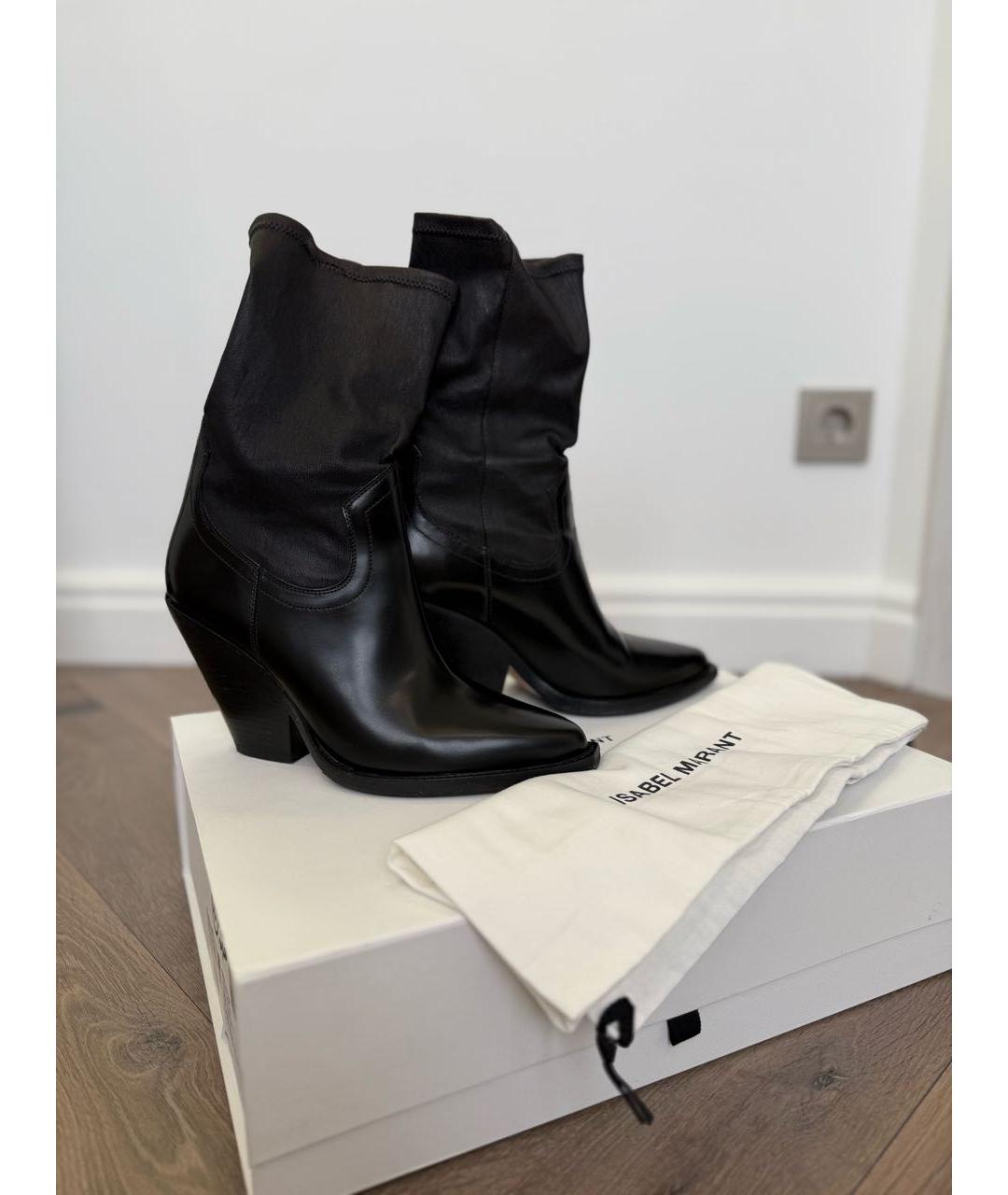 ISABEL MARANT Черные кожаные ботильоны, фото 3