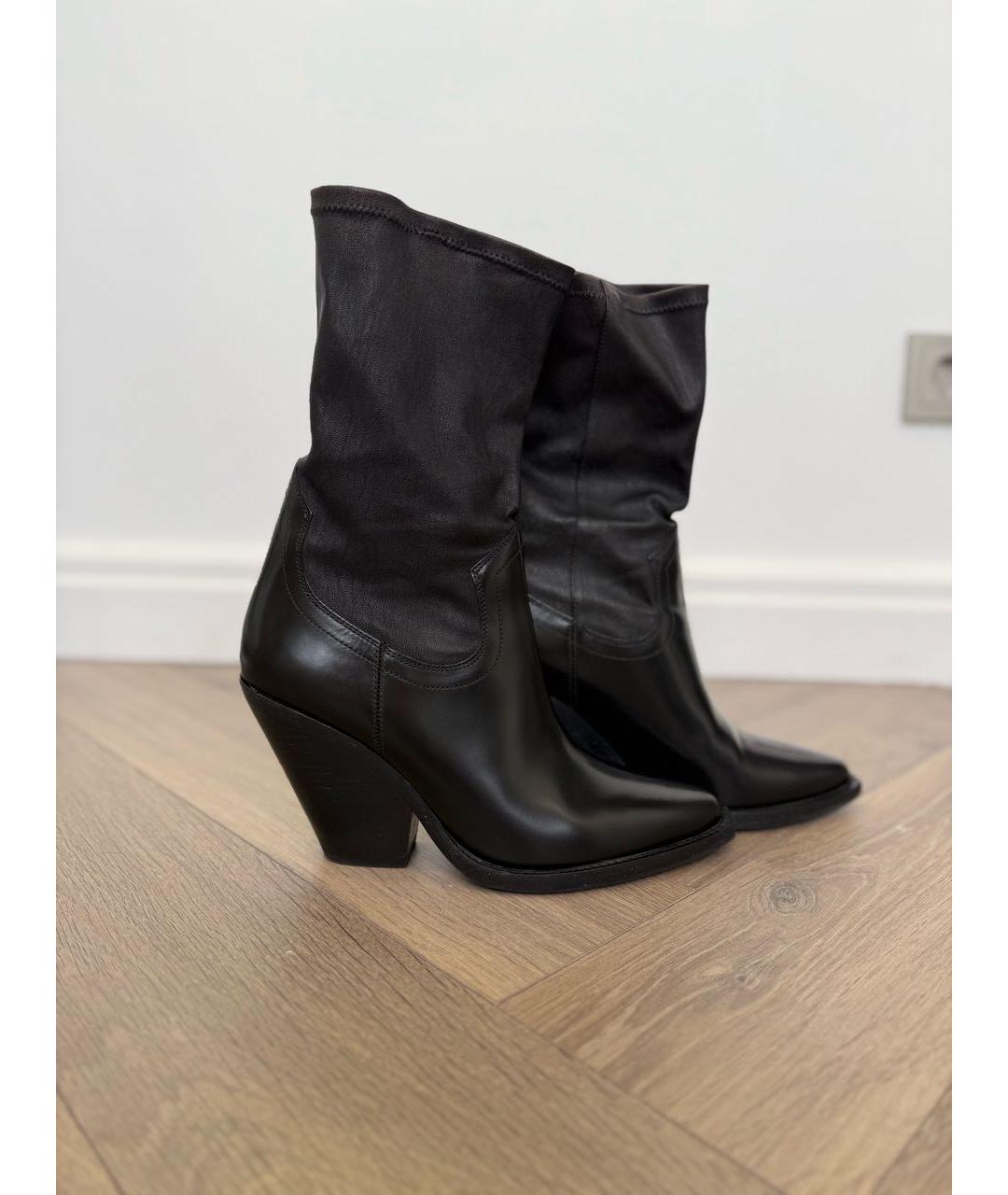 ISABEL MARANT Черные кожаные ботильоны, фото 8