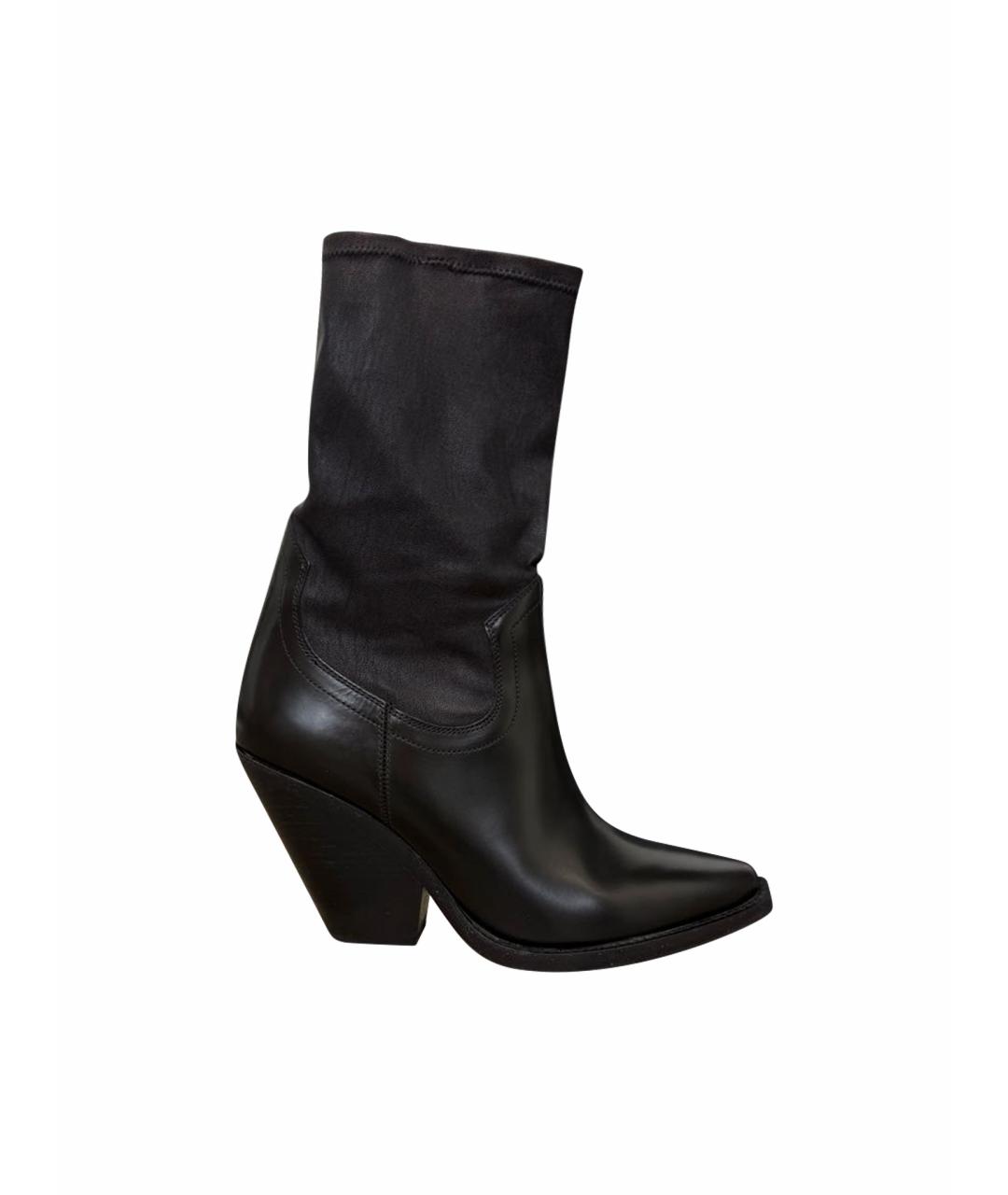 ISABEL MARANT Черные кожаные ботильоны, фото 1