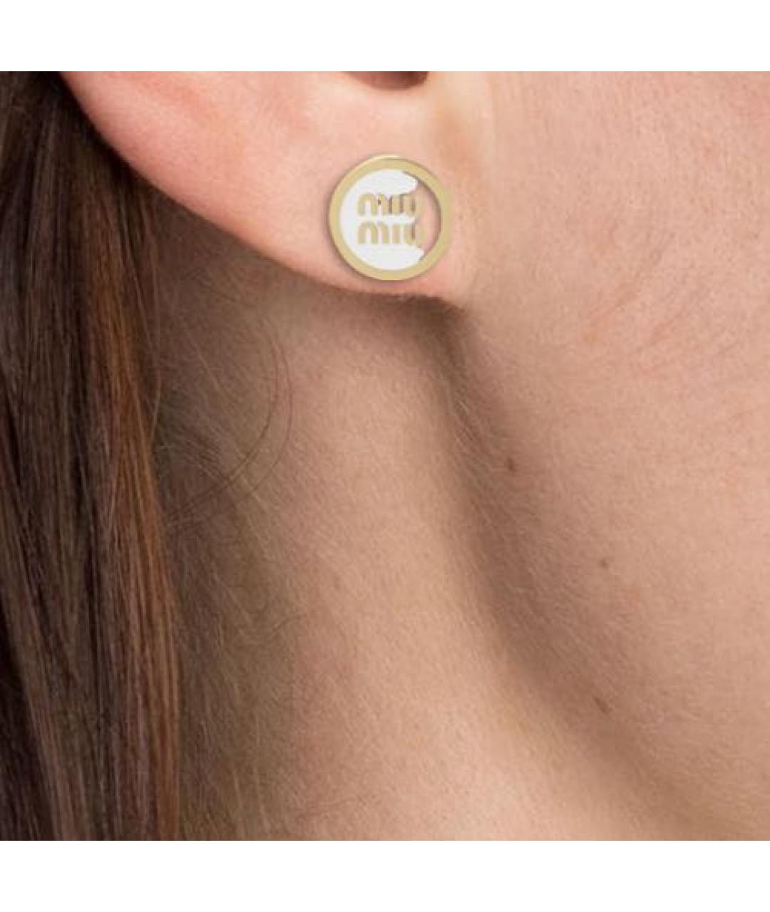 MIU MIU Белые серьги, фото 4