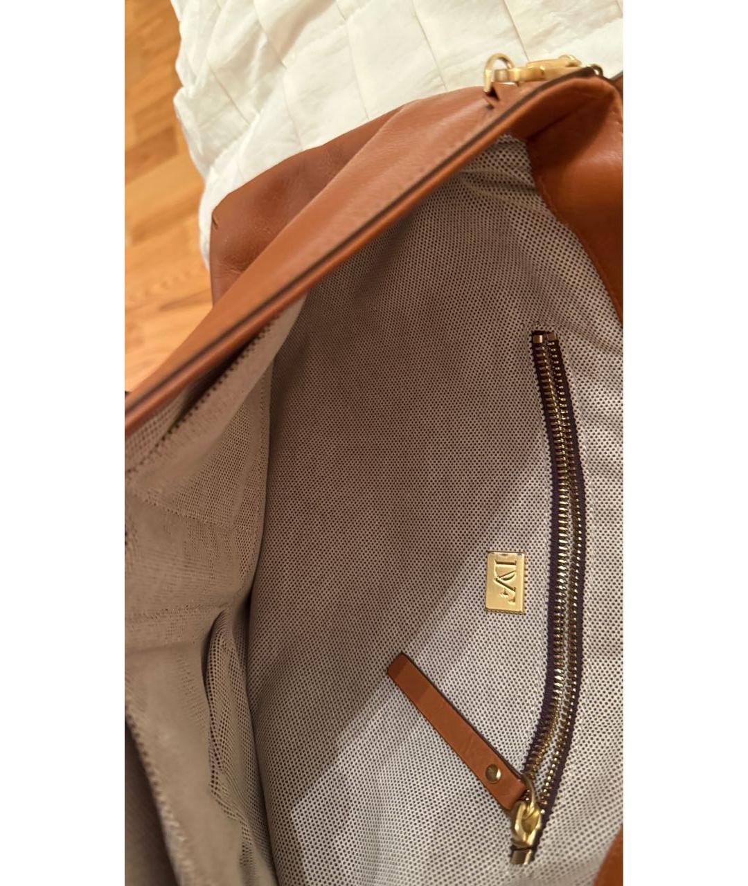 DIANE VON FURSTENBERG Коричневая кожаная сумка через плечо, фото 2