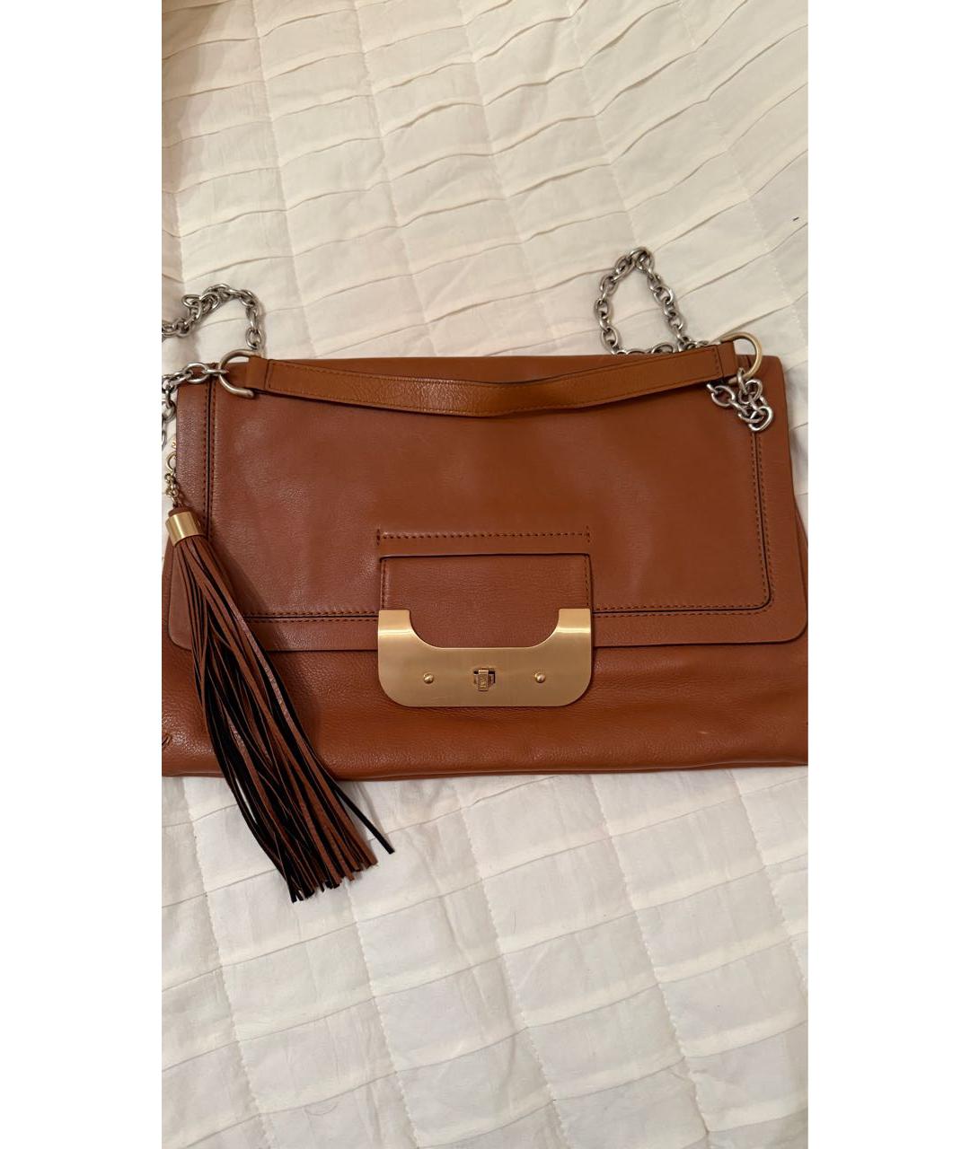 DIANE VON FURSTENBERG Коричневая кожаная сумка через плечо, фото 4