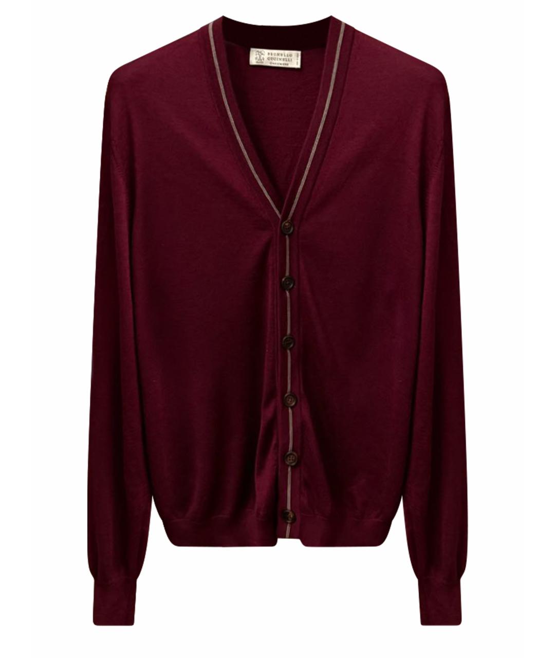 BRUNELLO CUCINELLI Бордовый кашемировый кардиган, фото 1