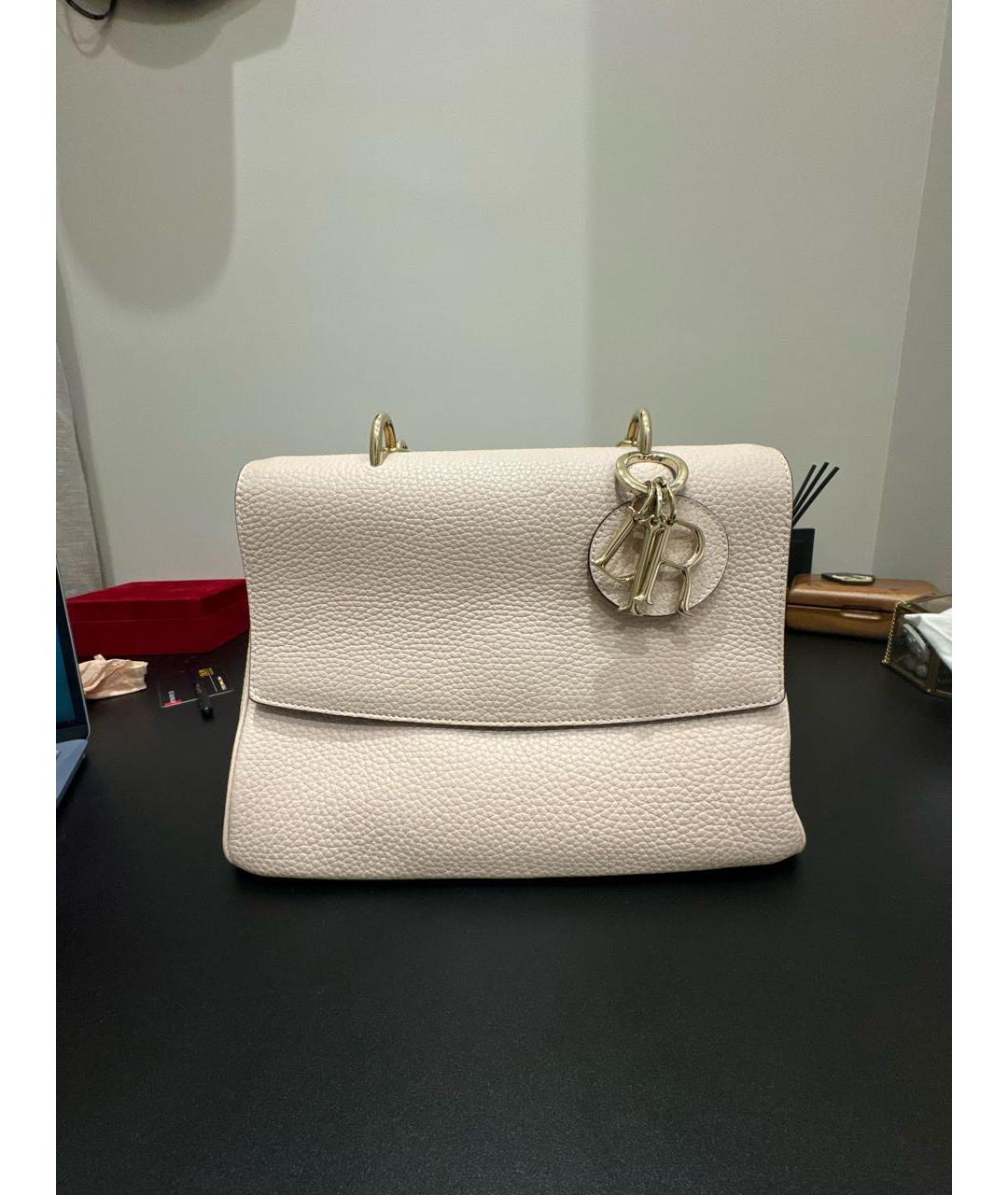 CHRISTIAN DIOR Розовая кожаная сумка с короткими ручками, фото 8