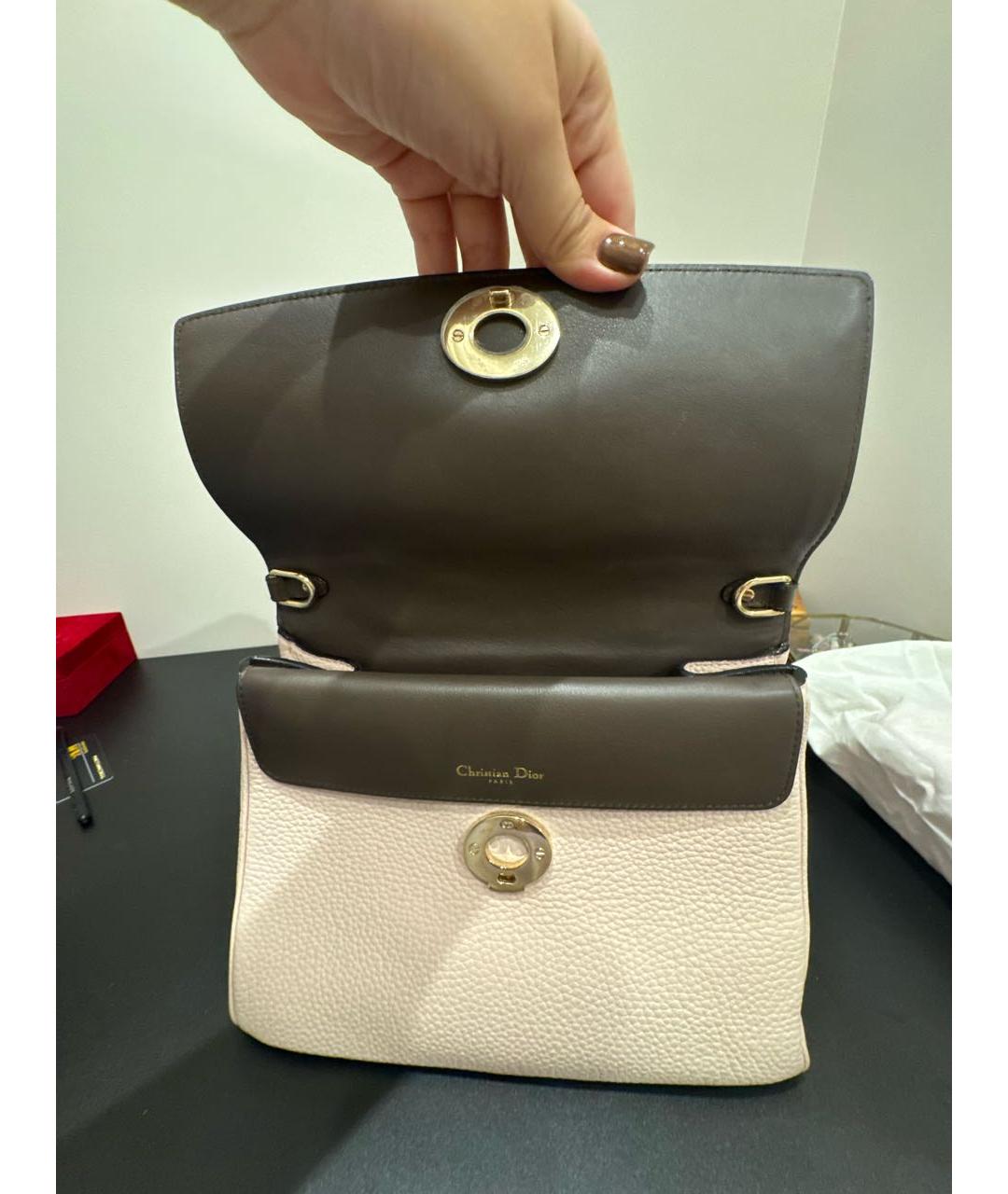 CHRISTIAN DIOR Розовая кожаная сумка с короткими ручками, фото 4